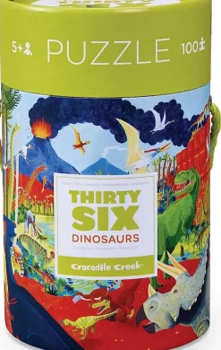 Crocodile Creek - Puzzle Canister 100pcs - 36 Dinosaurs