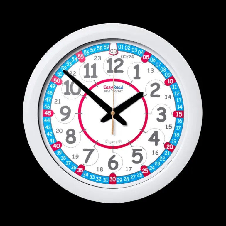 Easy Read - Wall Clock - 24hr - Red/Blue