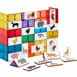 Learn & Grow - Magnetic Tile Toppers - Duo Animal Puzzle Pack (40 Piece)