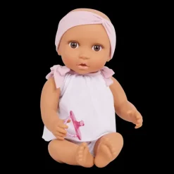 LullaBaby – Baby Doll – 2-pc Outfit & Pink Headband Olive Skin Tone & Brown Eyes