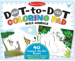 Melissa & Doug - ABC 123 Dot-to-Dot Coloring Pad - Wild Animals