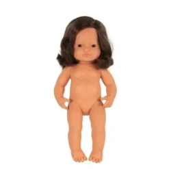 Miniland - Doll 38cm Caucasian Girl Brunette In Bag