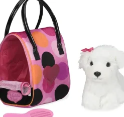 Pucci Pups - Pink Polka Dot Glam Bag with Bichon Frise