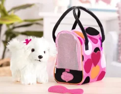 Pucci Pups - Pink Polka Dot Glam Bag with Bichon Frise