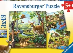 Ravensburger - 3 x 49Pc Forest Zoo & Pets Puzzle