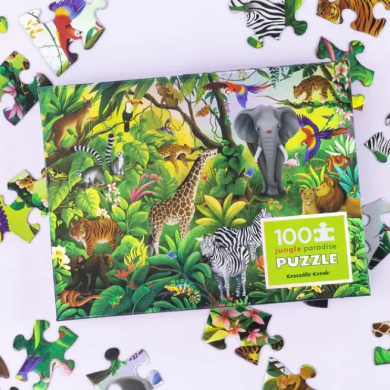 Crocodile Creek - Holographic Puzzle 100pc Jungle Paradise
