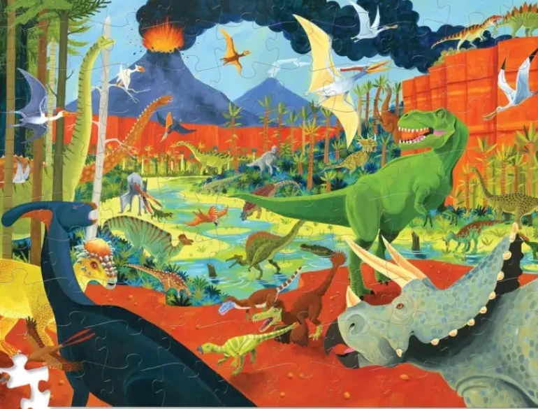 Crocodile Creek - Puzzle Canister 100pcs - 36 Dinosaurs