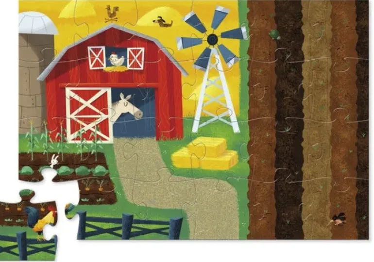 Crocodile Creek - Puzzle & Play Set 24pc - Farm