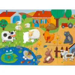 Djeco - Puzzle Giant 20pcs - Tactile Farm