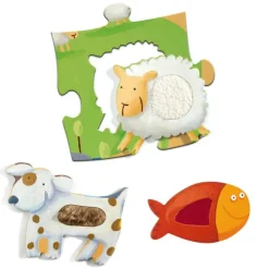 Djeco - Puzzle Giant 20pcs - Tactile Farm