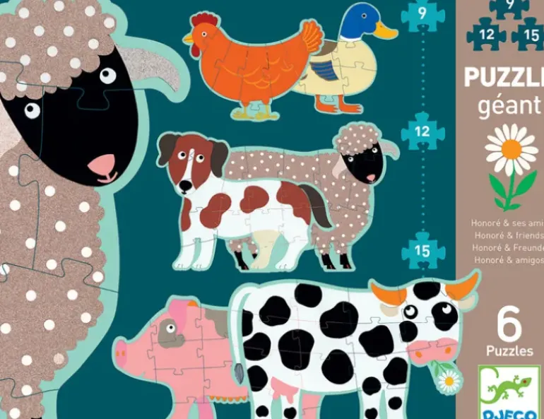 Djeco - Puzzle Maxi 32pcs - Giant Honore & Friends
