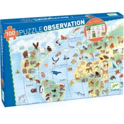 Djeco - Puzzle Observation 100pcs - World Animals