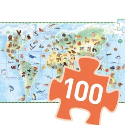 Djeco - Puzzle Observation 100pcs - World Animals
