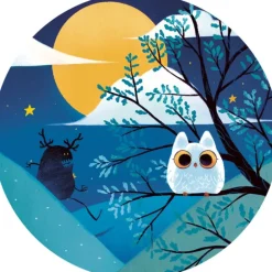 Djeco - Puzzle Silhouette 36pcs - Full Moon Knight