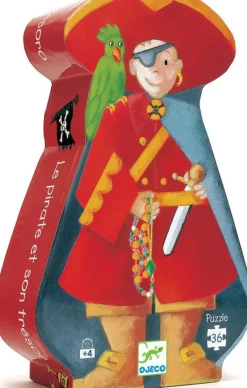 Djeco - Puzzle Silhouette 36pcs - Pirate And Treasure