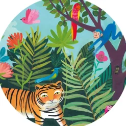 Djeco - Puzzle Silhouette 24pcs - The Tigers Walk