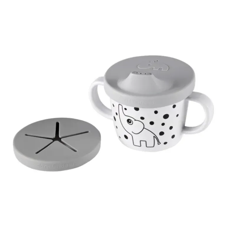 Done By Deer - Spout/Snack Cup - Grey