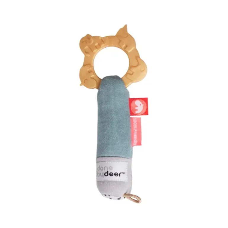 Done By Deer - Tiny Teething Rattle Deer Friends - Blue