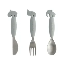 Done By Deer - YummyPlus Easy Grip Cutlery Set - Grey