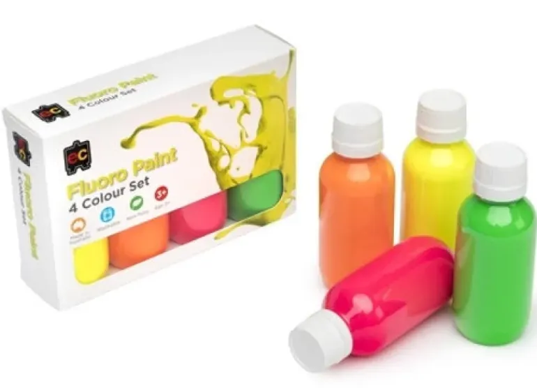 Edvantage - Fluro Rainbow Paints 100ml Set of 4