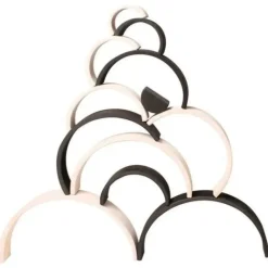 Grimms - Stacking Wooden Rainbow - Monochrome - Large