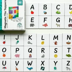 Learn & Grow - Magnetic Tile Toppers - Alphabet Upper (40 Piece)