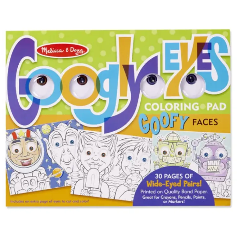 Melissa & Doug - Googly Eyes Colouring Pads - Goofy Faces
