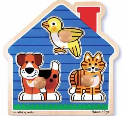 Melissa & Doug - Jumbo Knob Puzzle - House Pets