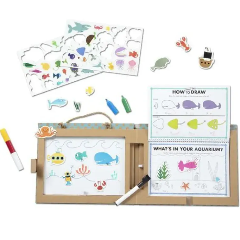 Melissa & Doug - Play Draw Create Reusable Drawing & Magnet Kit Ocean