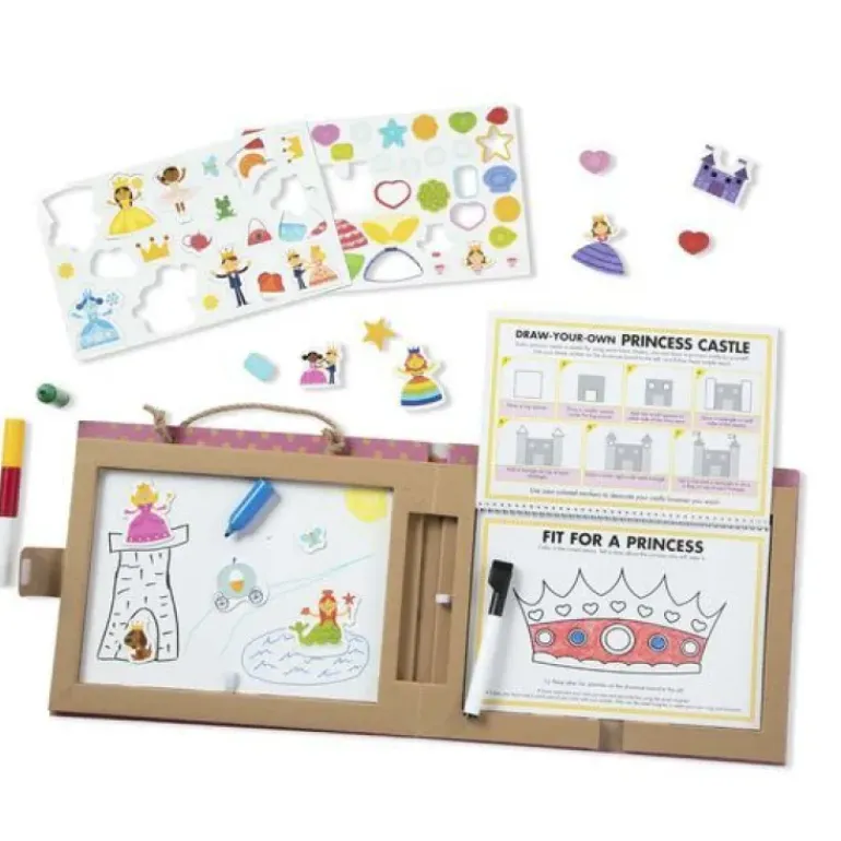 Melissa & Doug - Play Draw Create Reusable Drawing & Magnet Kit Princesses