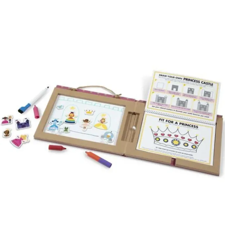 Melissa & Doug - Play Draw Create Reusable Drawing & Magnet Kit Princesses