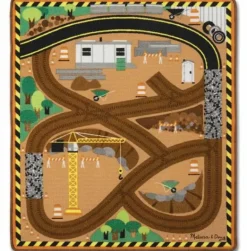Melissa & Doug - Round the Construction Zone Work Site Floor Rug