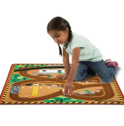 Melissa & Doug - Round the Construction Zone Work Site Floor Rug