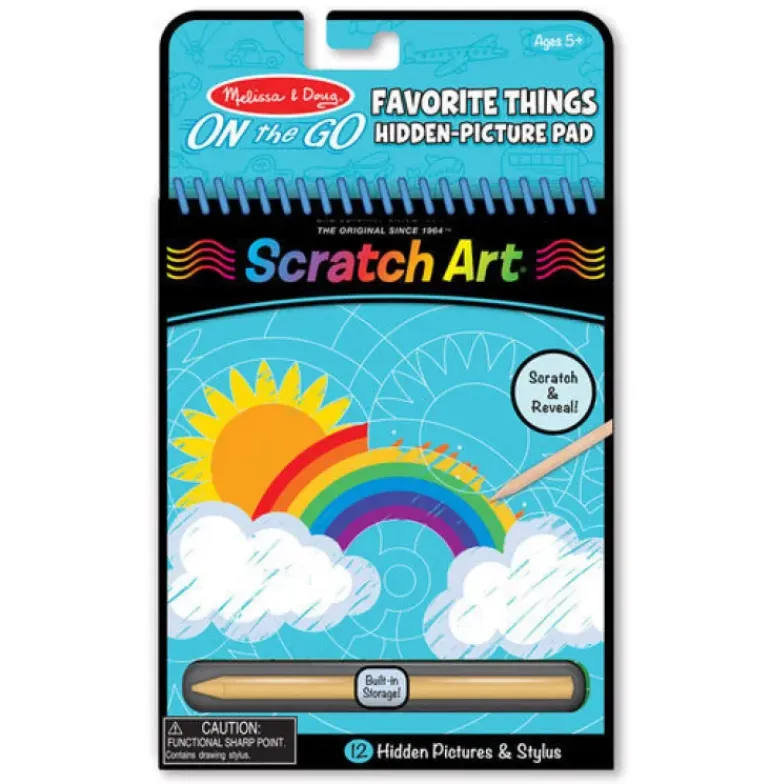 Melissa & Doug - Scratch Art -Favourite Things Hidden Pictures - ON the GO Travel Activity