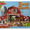 Melissa & Doug - Shaped Floor Puzzle - Busy Barn