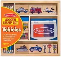 Melissa & Doug - Wooden Vehicle Stamp Set