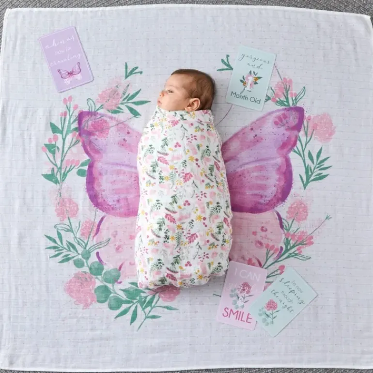 Pilbeam - Butterfly Milestone Muslin Set