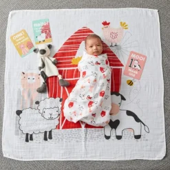 Pilbeam - Farm Animals Milestone Muslin Set