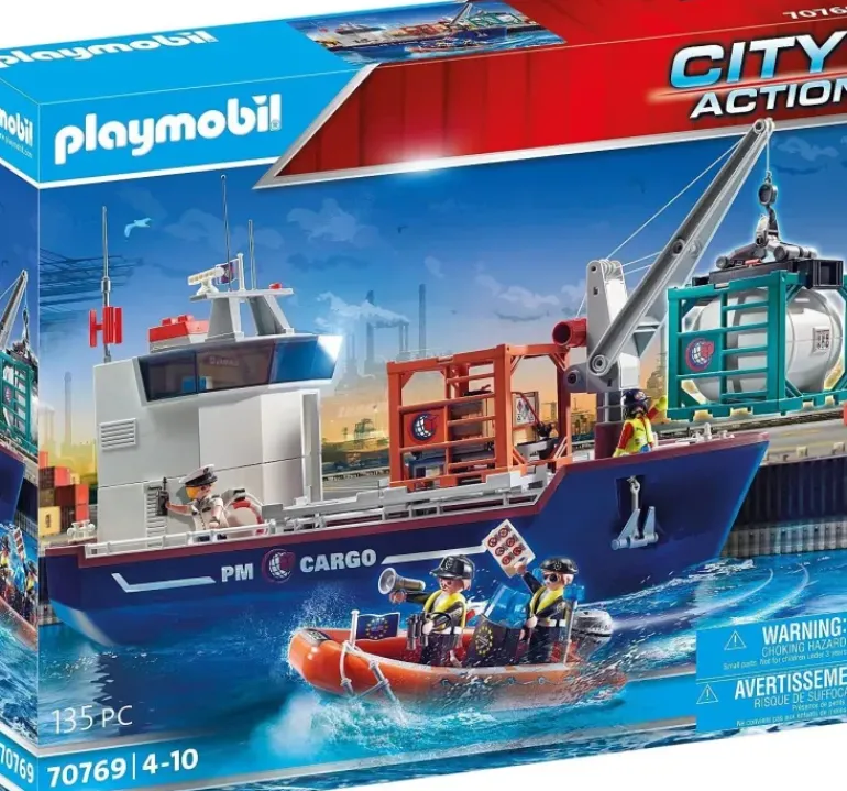 Playmobil - Cargo Ship With Boat (70769)