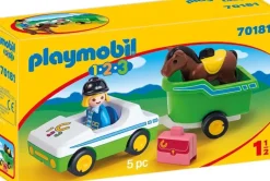 Playmobil - 1.2.3 Car With Horse Trailer (70181)