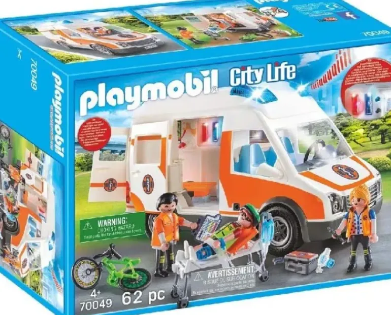 Playmobil - Hospital Ambulance With Flashing Lights (70049)