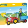 Playmobil - 1.2.3 Tractor With Trailer (6964)