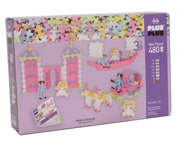 Plus Plus Puzzles - Pastel - 3 in 1 - Princess - 480 Pcs