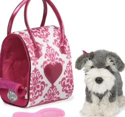 Pucci Pups - Pink and White Glam Bag with Schnauzer