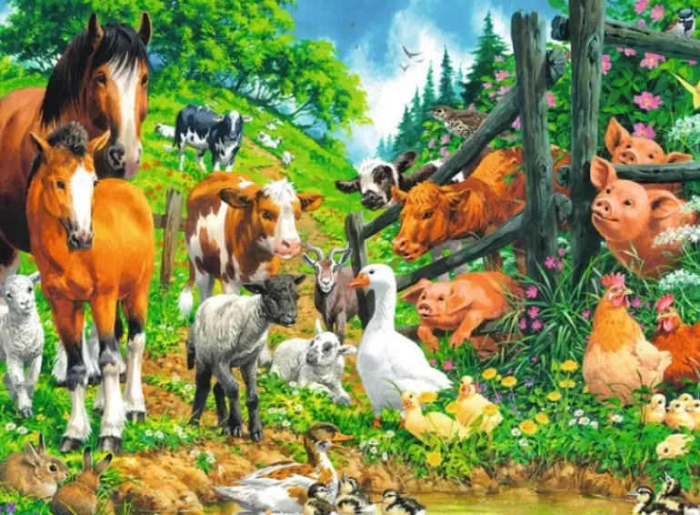 Ravensburger - 100Pc Animal Get Together Puzzle