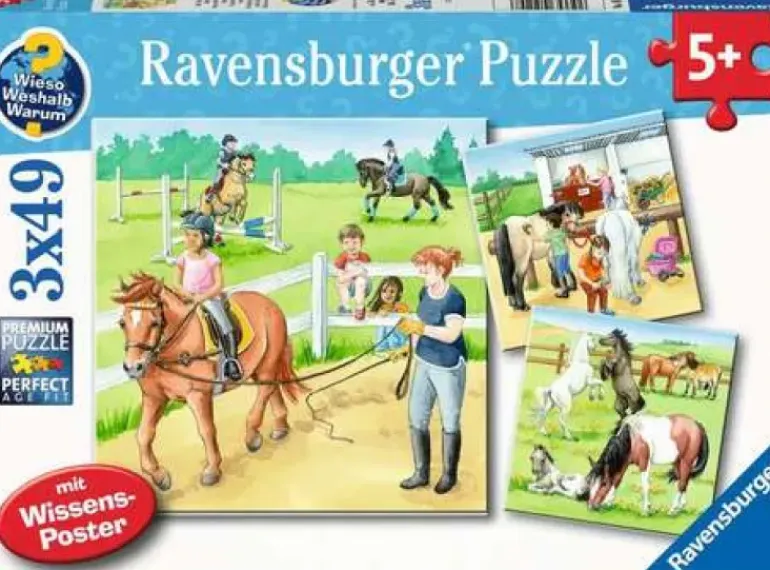 Ravensburger - 3 x 49Pc A Day At The Stables Puzzle