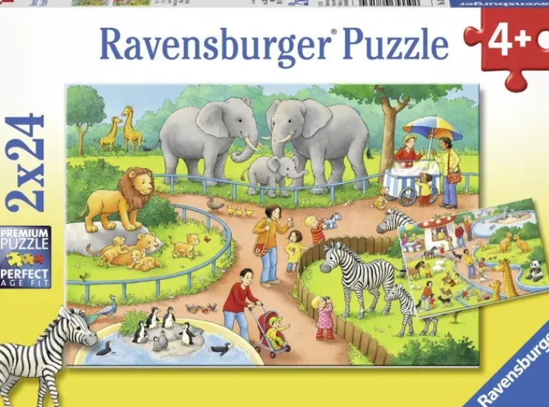 Ravensburger - 2 x 24Pc A Day at the Zoo Puzzle