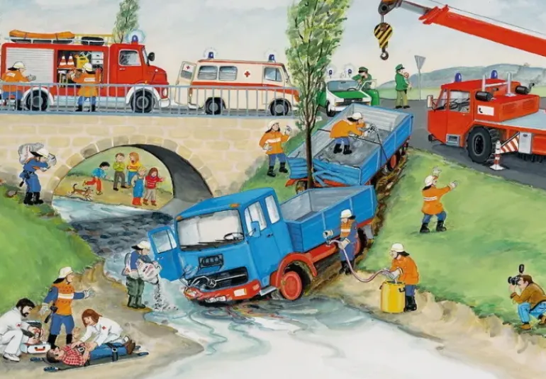 Ravensburger - 2 x 24Pc Busy Fire Brigade Puzzle