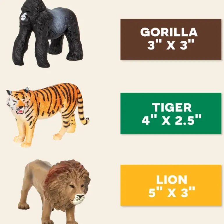 Terra - Jungle Animals (3) Lion, Tiger & Gorilla Set