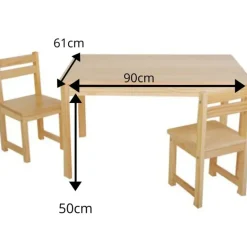 Tikk Tokk - Little BOSS Rectangle Table & Chair Set - Natural